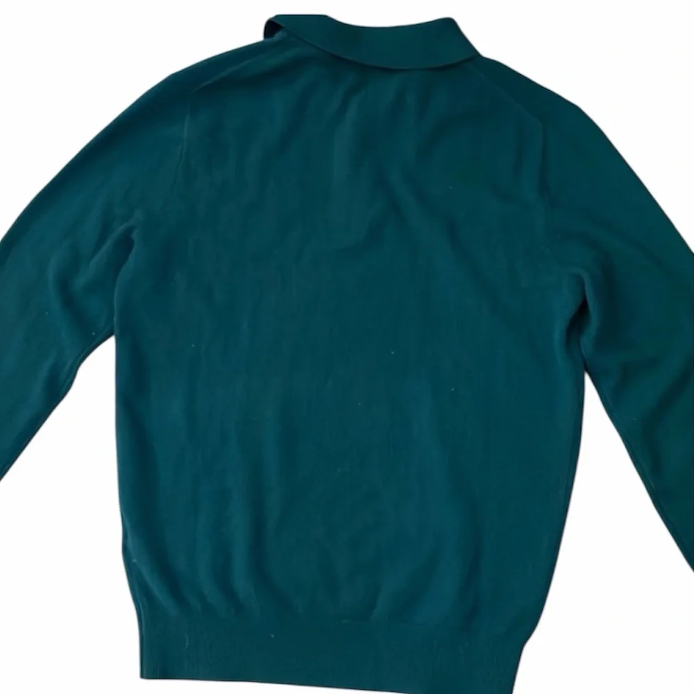 J. Crew Green Cashmere Polo Sweater